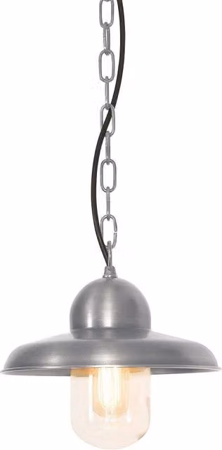 Netlighting Somerton 1 Light Outdoor Ceiling Chain Lantern in Grey with Antique Nickel Finish, IP44, E27 – 1