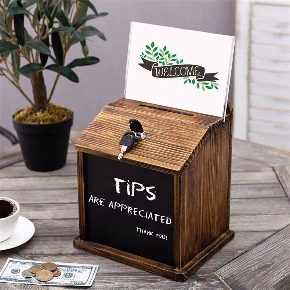 FLAVORA Burnt Wood Suggestion Box with Chalkboard in Brown – 2