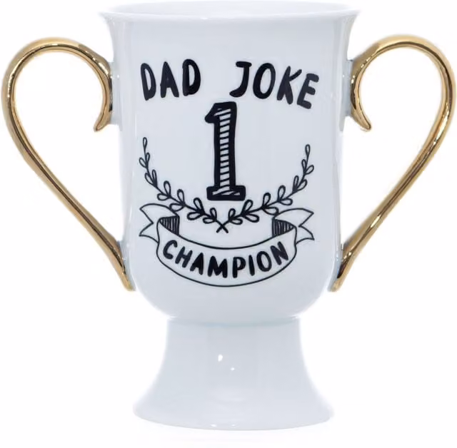 Boxer Gifts Dad Trophy Mug in White and Gold