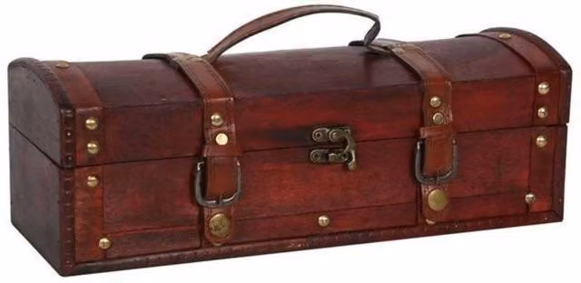 Something Different Wholesale Classic Wooden Treasure Trinket Box in Brown, W/D/H: 35 x 12 x 12 cm – 2