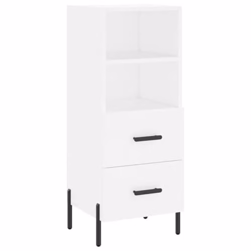 vidaXL Modern White Sideboard in Engineered Wood W/D/H: 34.5 x 34 x 90 cm
