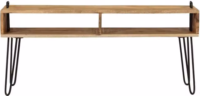 Berkfield Home Solid Mango Wood TV Stand in Brown, W/D/H: 110 x 35 x 45 cm