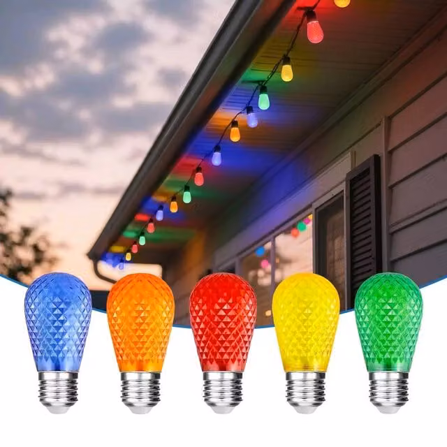 EONLION 30-Piece Multicolour E27 LED Shatterproof Decorative Light Bulbs for Outdoor String Lights