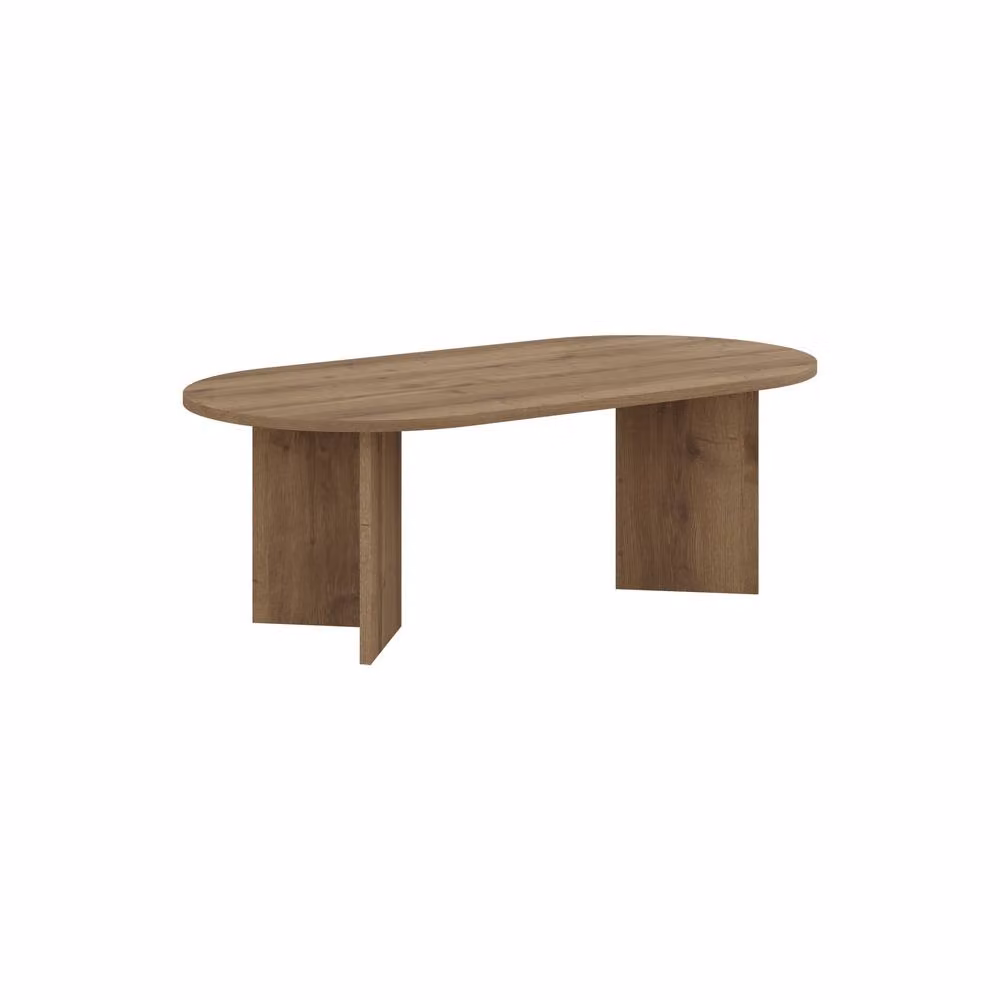 Decortie Sable Oval Coffee Table in Brown Scandi-Japandi Style, W/D/H: 119 x 60 x 42 cm – 2
