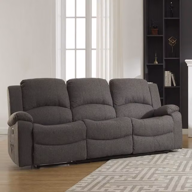 Artemis Home Marldon 3 Seat Reclining Sofa in Dark Grey