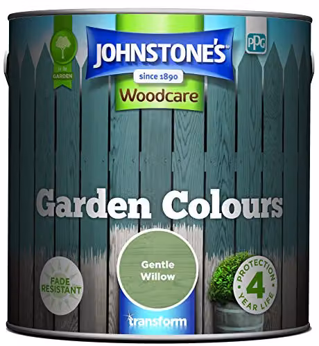 Johnstone's Garden Colours Gentle Willow Exterior Wood Paint, Green, 2.5L – 1