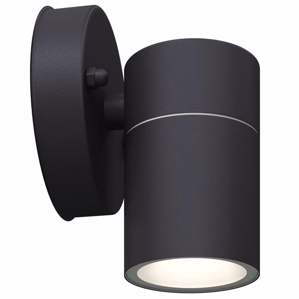 Berkfield Home Set of 2 Modern Black Stainless Steel Outdoor LED Wall Lights with Transparent Glass, Downward Lighting, IP44 Rated – 3
