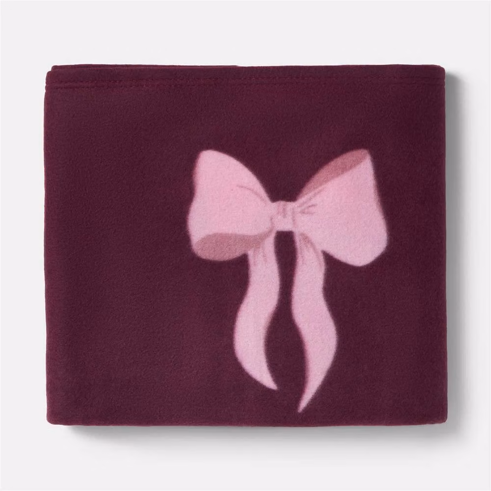 OHS Fluffy Polar Fleece Throw Blanket in Burgundy, W: 200 cm, D: 240 cm – 6