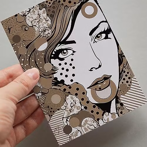 Artery8 50 Piece Sepia Pop Art Bubble Comic Aesthetic Collage Kit Wall Art Prints, W: 15 cm, H: 10 cm – 6