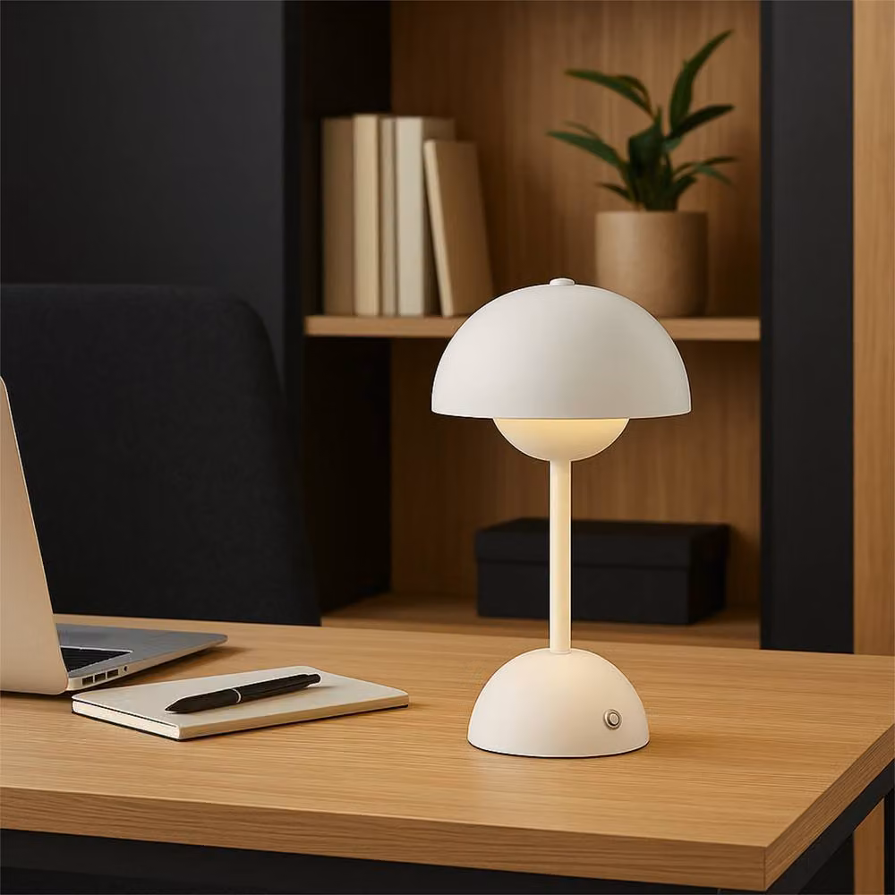 First Choice Lighting Eleanor White LED Rechargeable Touch Dimmable Table Lamp – 2