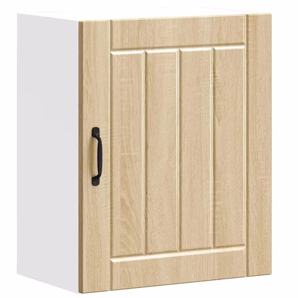 Berkfield Home Lucca Kitchen Wall Cabinet in Sonoma Oak Brown with Glass Doors