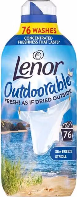 Lenor Outdoorable Concentrated Fabric Conditioner Sea Breeze Stroll Blue 76