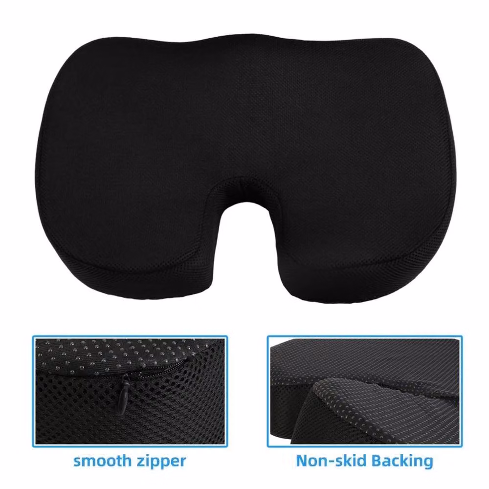 EONLION U-Shaped Memory Foam Seat and Back Support Cushion in Black, W/D: 120 x 90 cm – 2