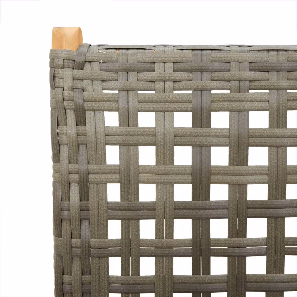 Berkfield Home Set of 4 Grey Reclining Garden Chairs with Poly Rattan and Acacia Wood Frame – 4