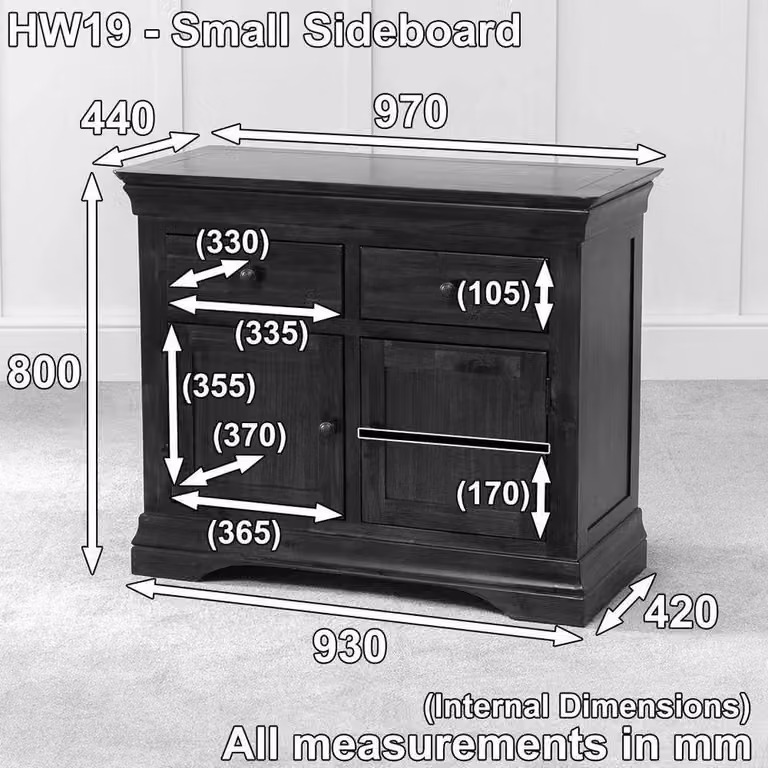FORGEVIO Small Classic Acacia Wood Sideboard in Brown with Dovetail Construction