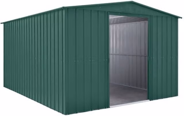 Globel Apex Metal Garden Shed in Green with Gable Roof and Side Vent, W/D/H: 178 x 175 cm
