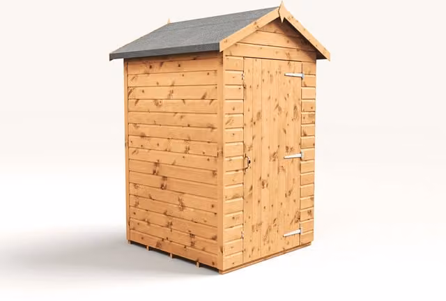 Empire Sheds Empire 4x4 Modular Apex Wood Garden Shed with Single Door and Gable Roof, Brown