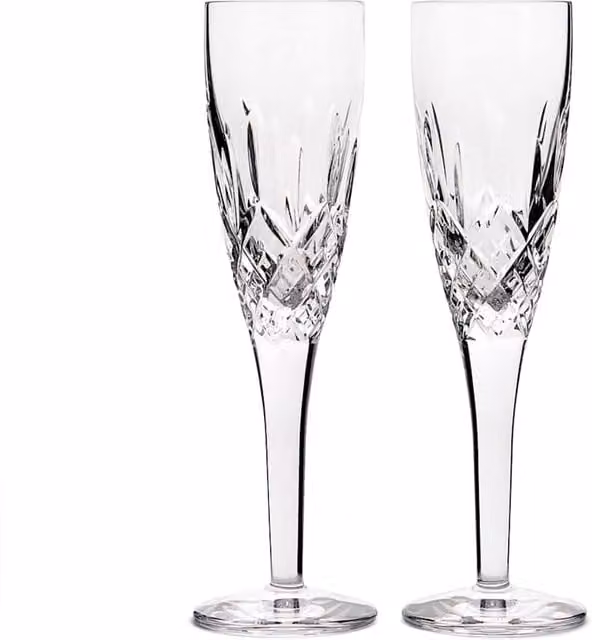 Royal Doulton Ashmere Set of 2 Transparent Crystal Champagne Flutes