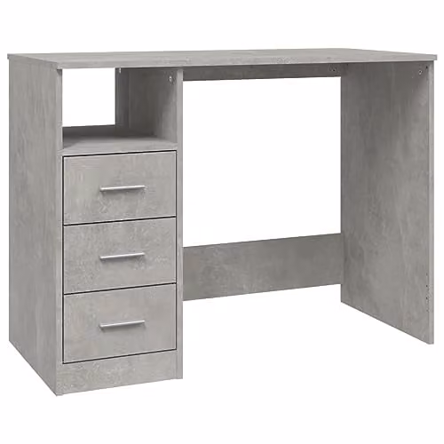 vidaXL Modern Computer Desk in Grey with Single Pedestal, W: 102 cm, D: 50 cm, H: 76 cm – 1
