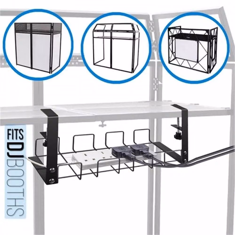 Nordara Black Metal Under Desk Cable Tray and Wire Cord Organiser, W: 100 cm, D: 15 cm, H: 15 cm – 3