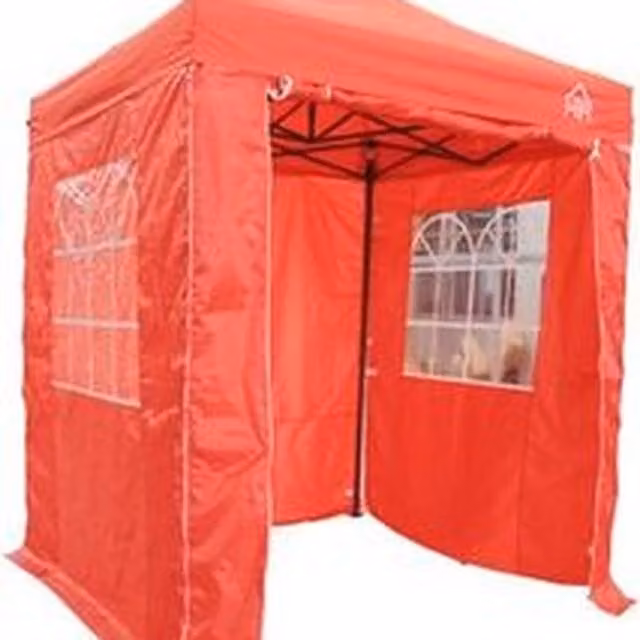 Red 2x2m Pop Up Gazebo with 4 Side Panels and Steel Frame