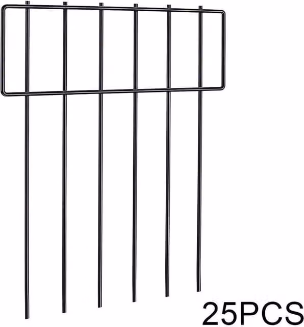 SPETLEK 25-Piece Black Rustproof Metal Round Garden Animal Barrier Fence – 1