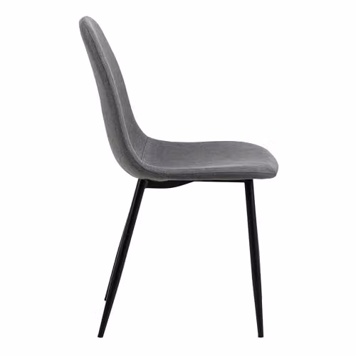 Furniture To Go Malta Black Ceramic Round Dining Table and 4 Light Grey Celia Dining Chairs, W: 90 cm, D: 75 cm, H: 75 cm – 3
