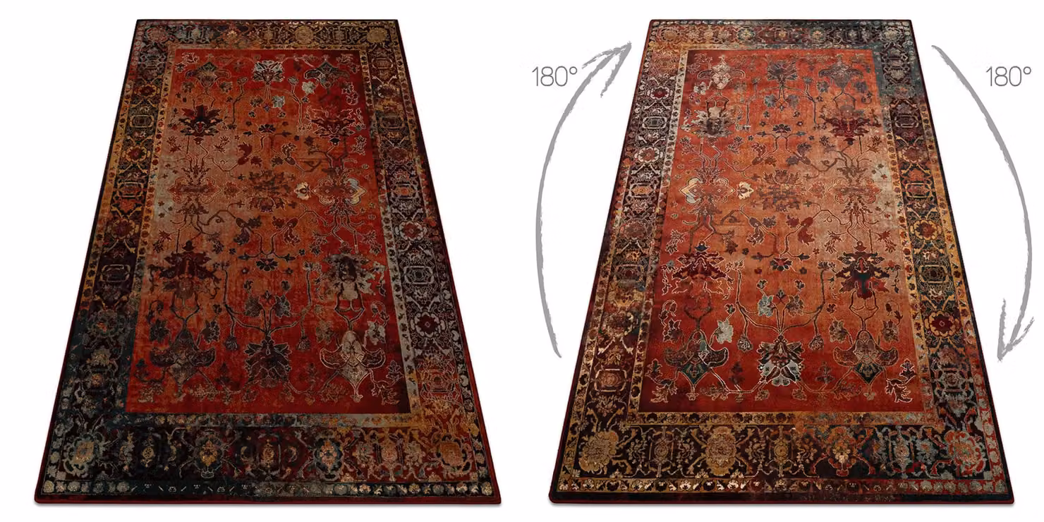 RugsX Wool Polonia Vintage Rectangular Rug in Red, W: 200 cm, L: 300 cm – 2