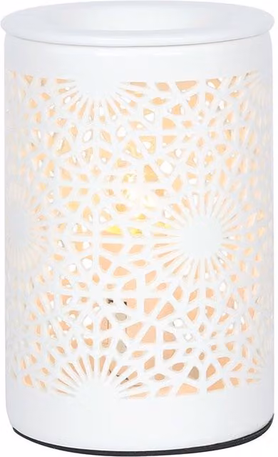 KDMK White Ceramic Lace Cut Out Electric Oil Burner