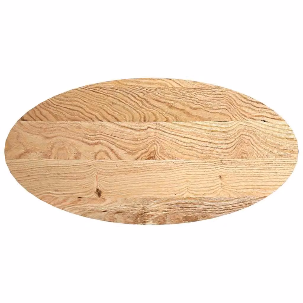 Berkfield Home Solid Oak Oval Table Top, Brown, W: 120 cm, D: 60 cm, H: 2 cm – 2