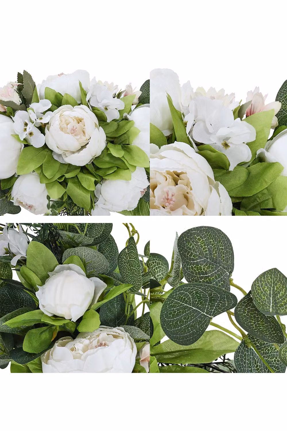 Living and Home White Artificial Peony Flower Swag for Wedding and Door Lintel Decor – 3