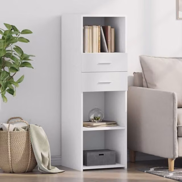 Berkfield Home Modern White Matt Highboard W/D/H: 40 x 42.5 x 124 cm – 1
