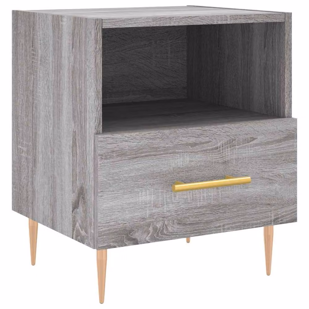 Berkfield Home Modern Bedside Cabinets, 2 Piece Set, Grey Sonoma, W: 40 cm, D: 35 cm, H: 47.5 cm – 4