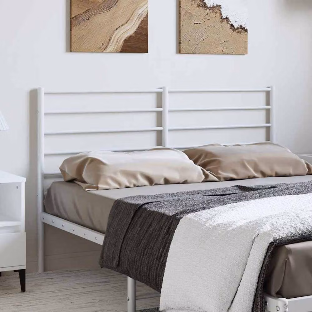 Berkfield Home Classic Metal Headboard in White, 135 cm – 2
