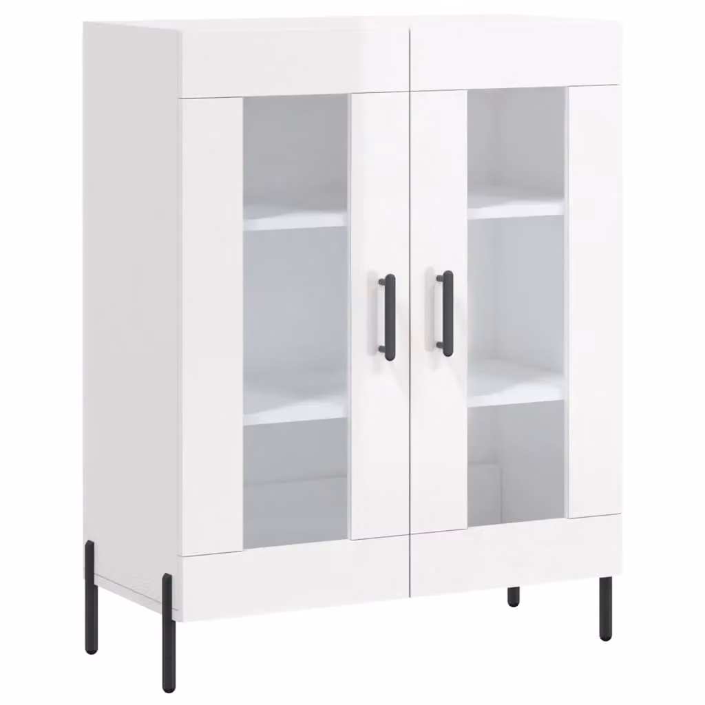 Berkfield Home High Gloss White Sideboard W: 69.5 cm, D: 34 cm, H: 90 cm – 2