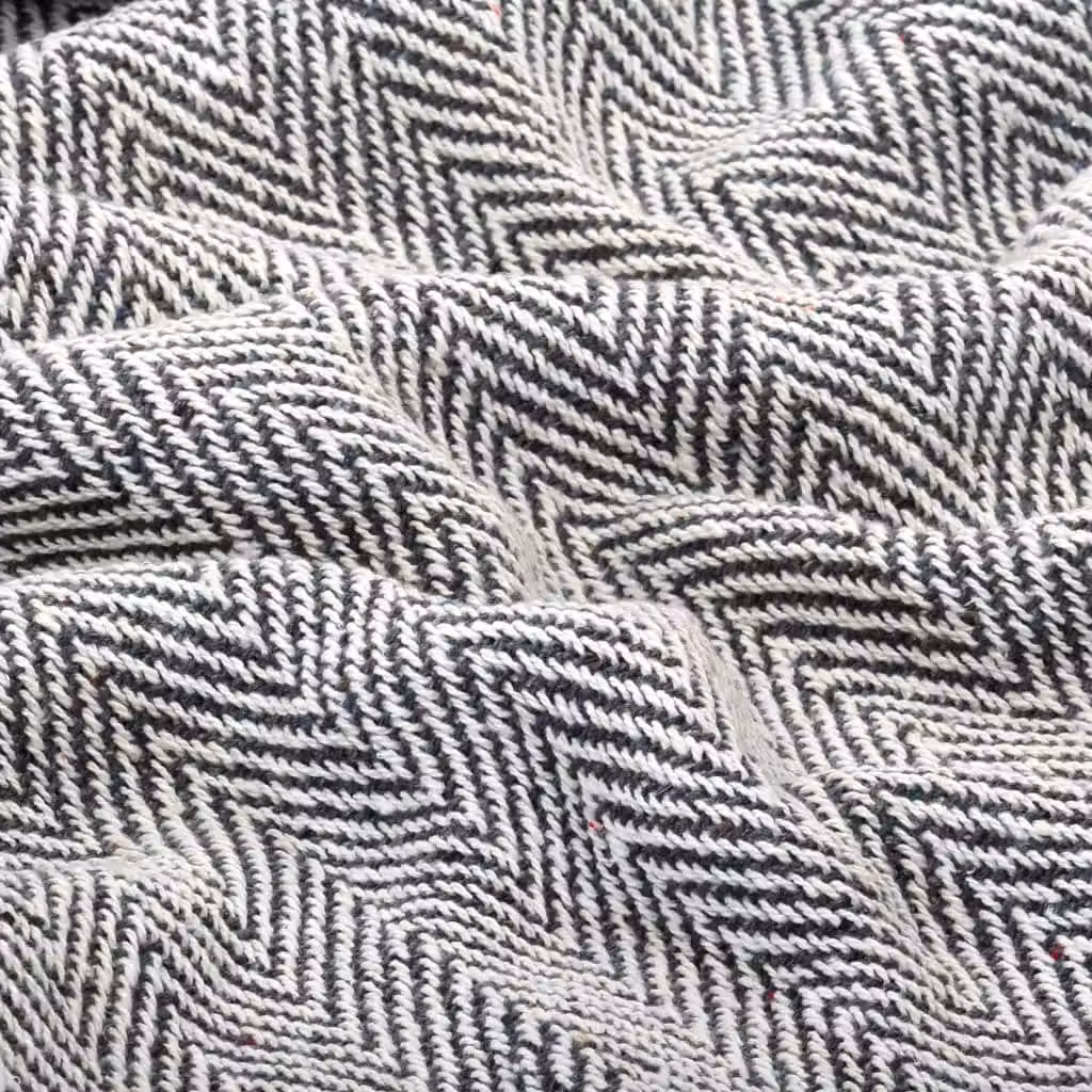 Berkfield Home Cotton Herringbone Woven Throw with Fringes, Blue and Grey, W: 160 cm, D: 210 cm – 2
