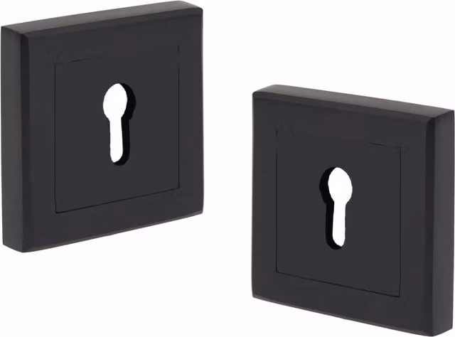 Golden Grace Key Hole On Square Rose Escutcheon in Matt Black
