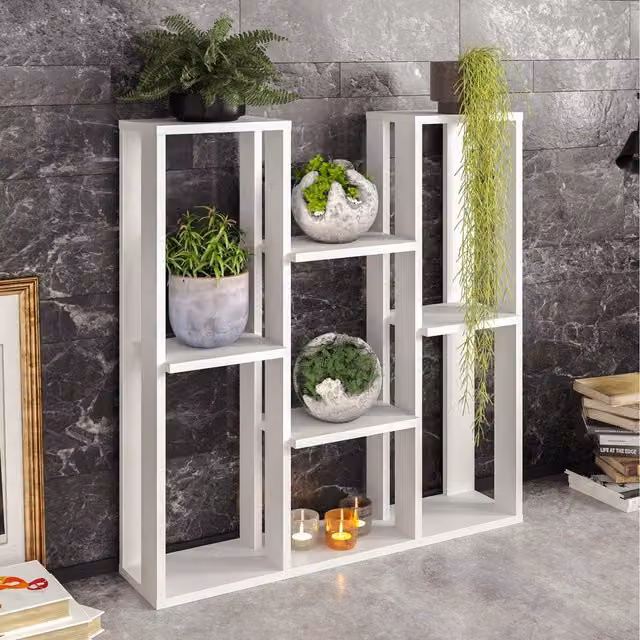 Decorotika Nevada White Wooden Plant Stand