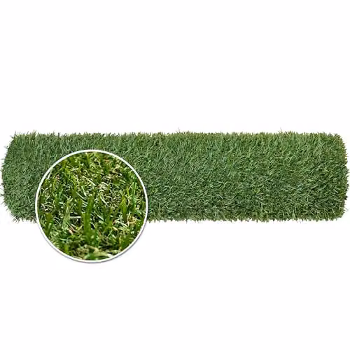 WALPLUS Artificial Grass Roll, Green, 20mm Pile, UV Resistant and Self Draining Pet Friendly Turf Mat – 1