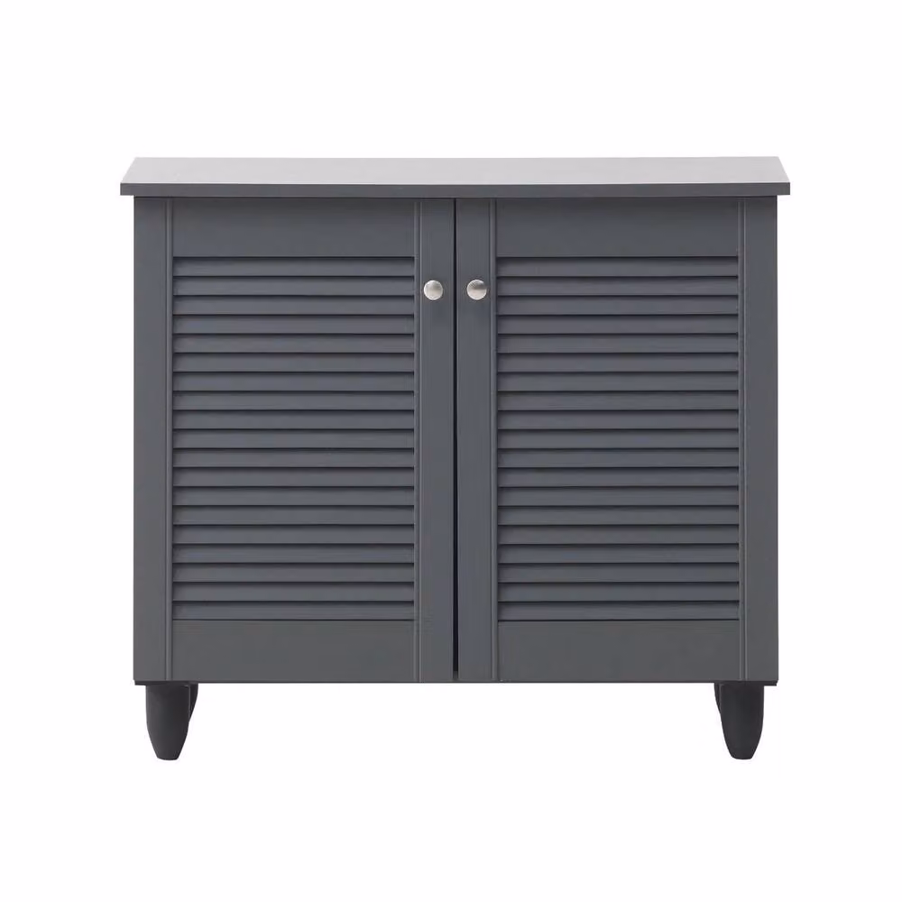 Timber Art Design Modern 2-Door Shoe Storage Cabinet in Matt Dark Grey – 2