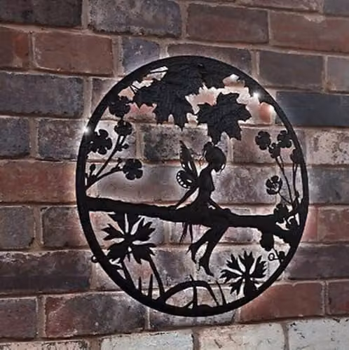 Garden Greatness Solar Fairy Wall Art Garden Light in Beige – 1