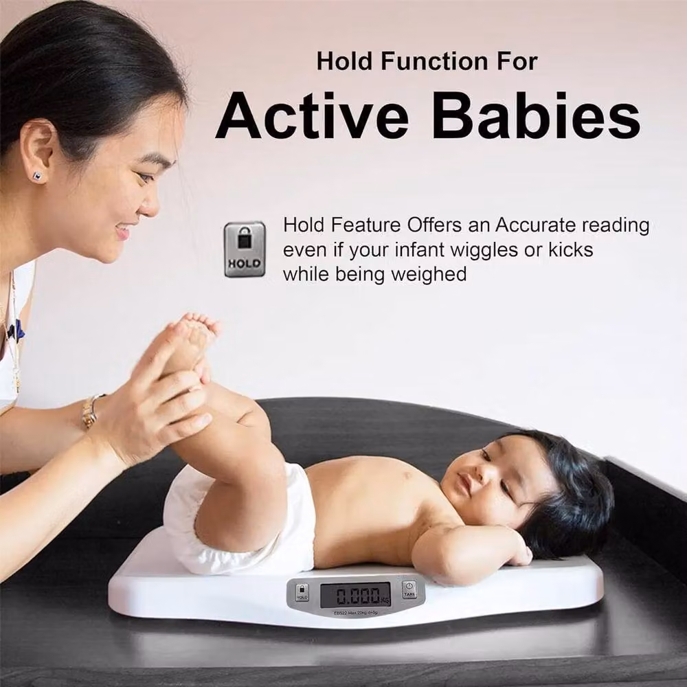 ATEK Digital Multi-Function Baby and Pet Weighing Scale with LCD Display, White, 20kg Capacity – 3