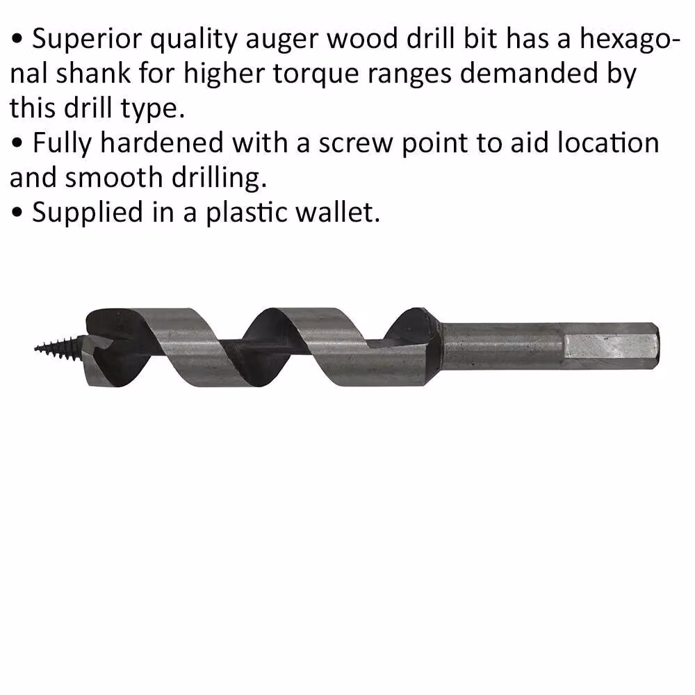 Loops Silver Hardened Auger Wood Drill Bit with Hexagonal Shank, Diameter: 18 mm, Length: 155 mm – 2