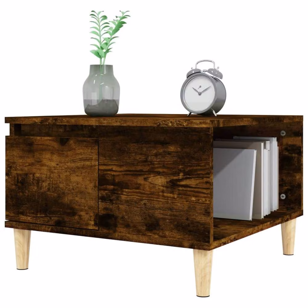 Berkfield Home Decorative Coffee Table in Smoked Oak Brown, W/D/H: 55 x 55 x 36.5 cm – 3