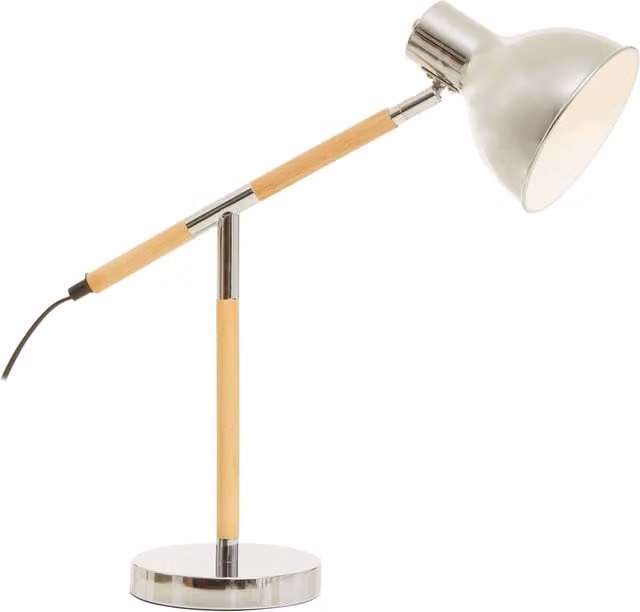 Interiors by Premier Orsina Adjustable Metal Table Lamp in Chrome and Silver