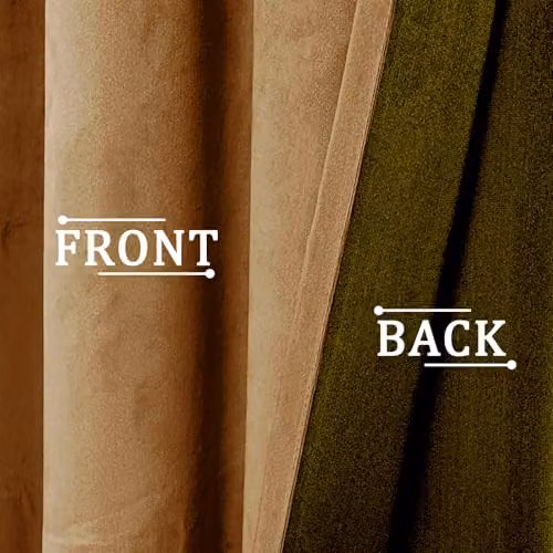 Happy Homewares Yellow Velvet Blackout Eyelet Curtains, 2 Panels, W: 117 cm, Drop: 137 cm – 3