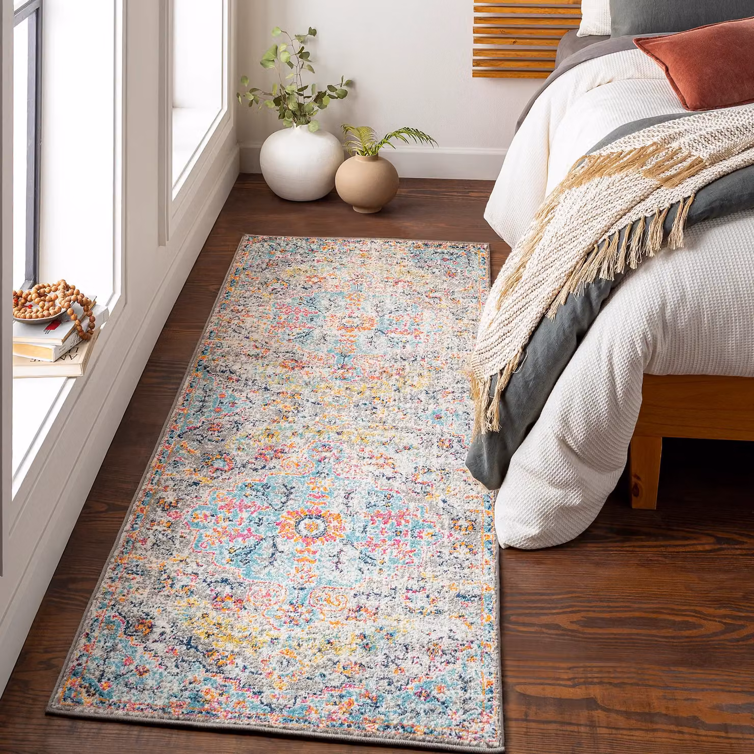 Livabliss Harput Vintage Boho Living Room Rug in Petrol Multicolour, W: 140 cm, L: 200 cm – 5