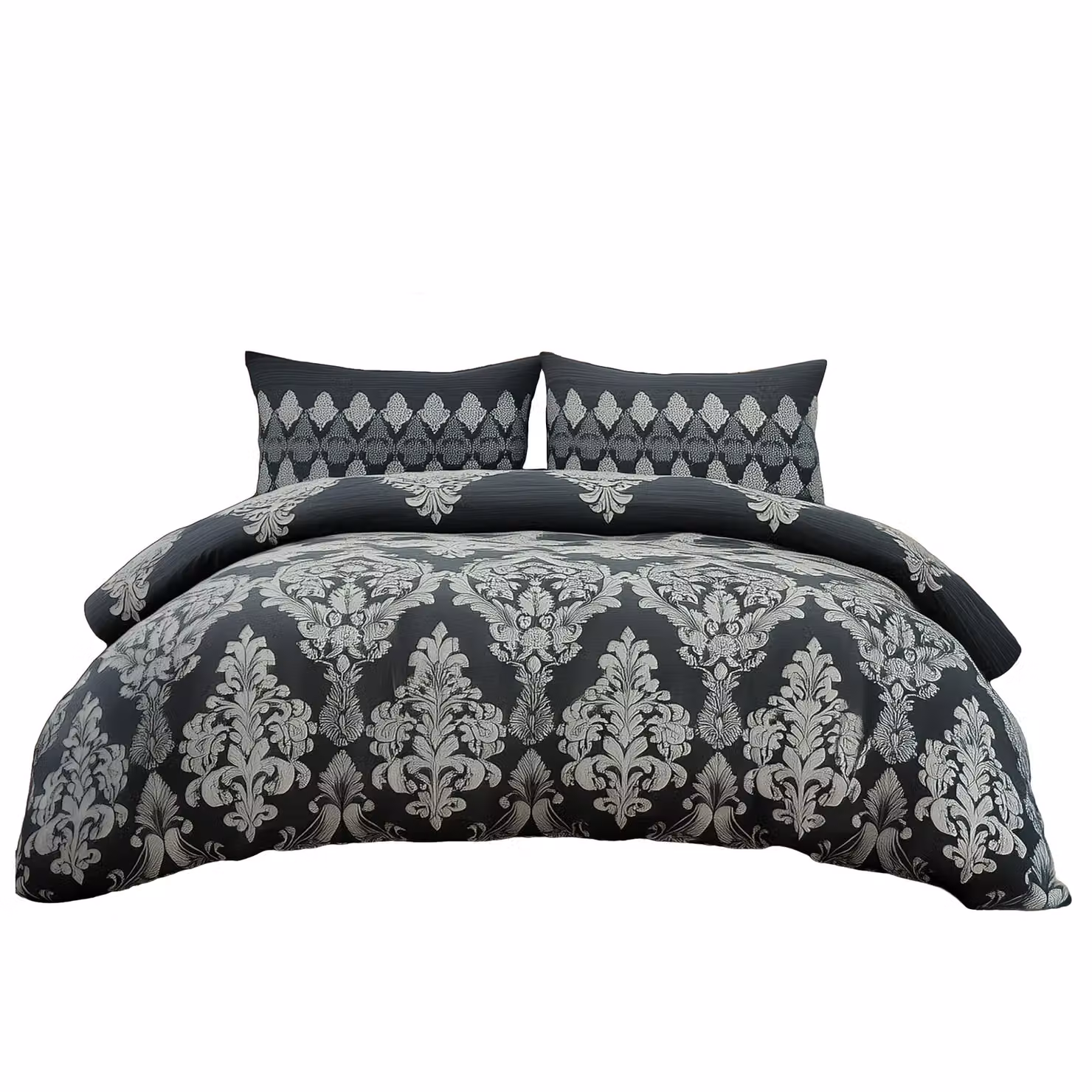 Home Sweet Home UK Floral Polycotton Duvet Cover and Pillowcase Set in Black, W/D/H: 200 x 200 cm – 2