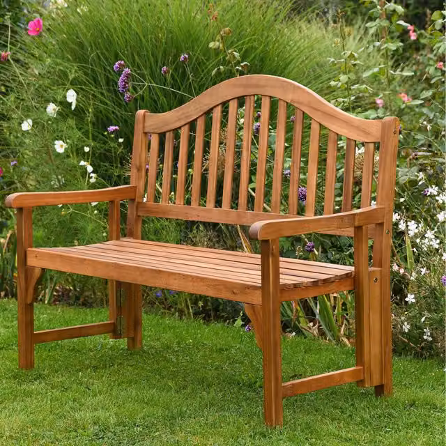Garden Gear Two Seater Acacia Wood Folding Bench in Brown