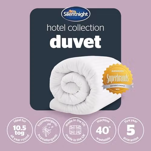 Silentnight Hotel Collection 13.5 Tog Super King Duvet, White, W/D/H: 260 x 220 cm – 5